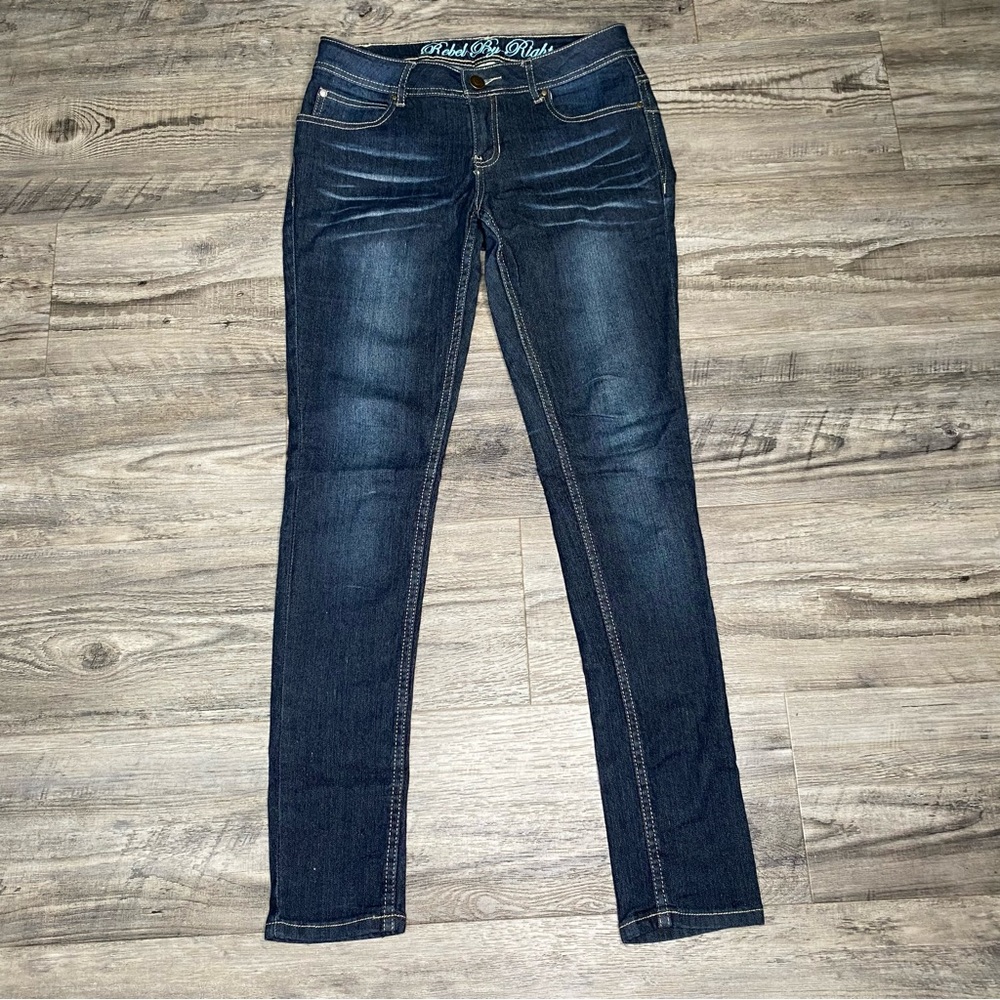 Rebel By Right Women’s 7 Jr. Dark Wash Blue Skinny Denim Jeans -Great Condition